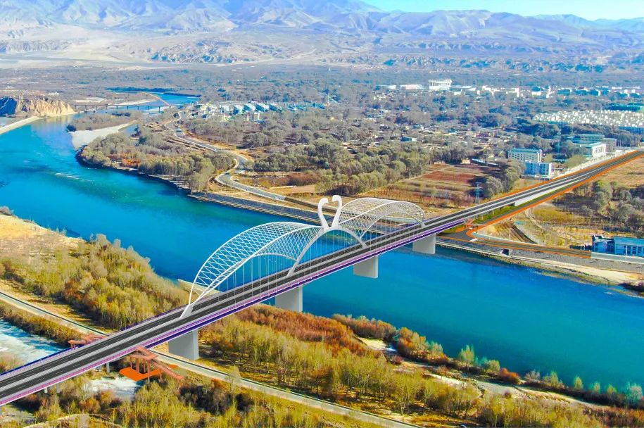 中建四局贵德县惠安黄河市政大桥项目开工